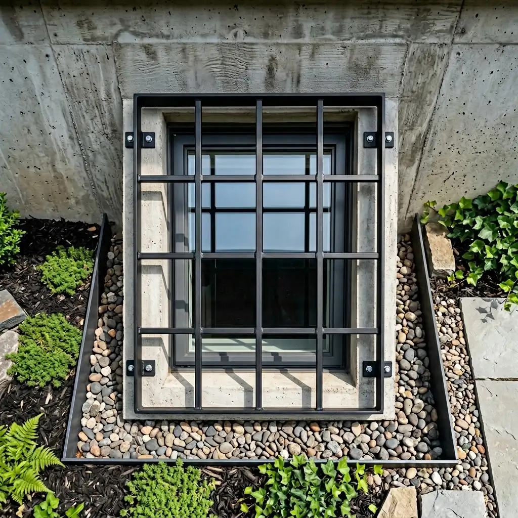 Kellerfenster mit Fenstergitter