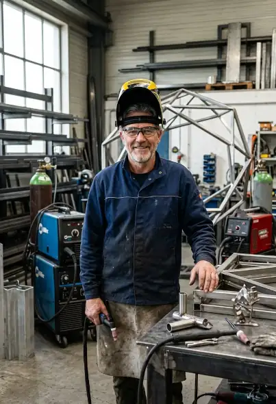 Thomas in der Werkstatt